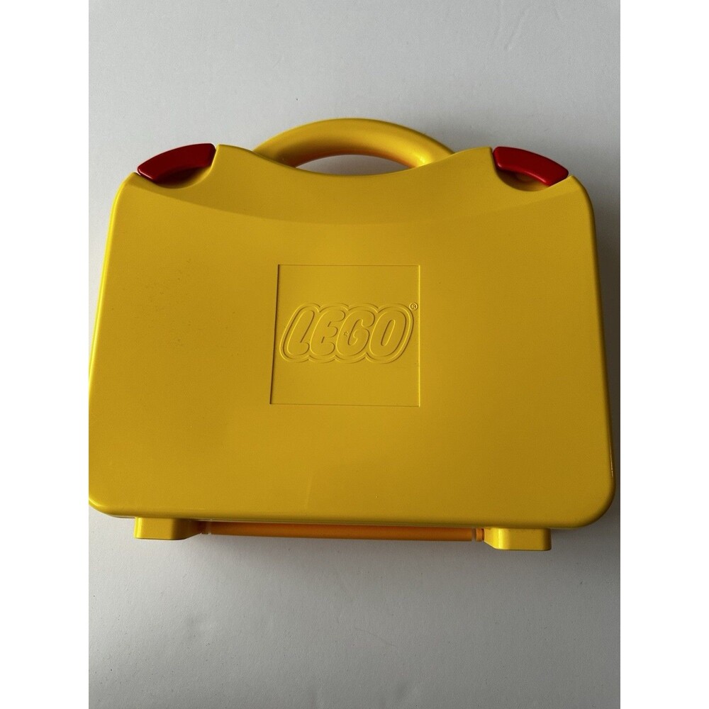 Lego Carrying Case Storage Container Yellow With Moveable Dividers With Legos